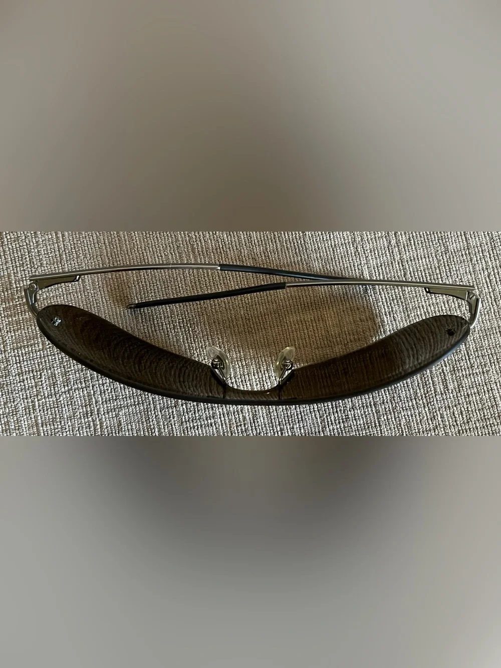 Giorgio Armani Vintage Rimless Shield Sunglasses Y2K Made In Italy